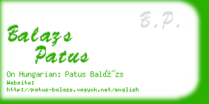 balazs patus business card